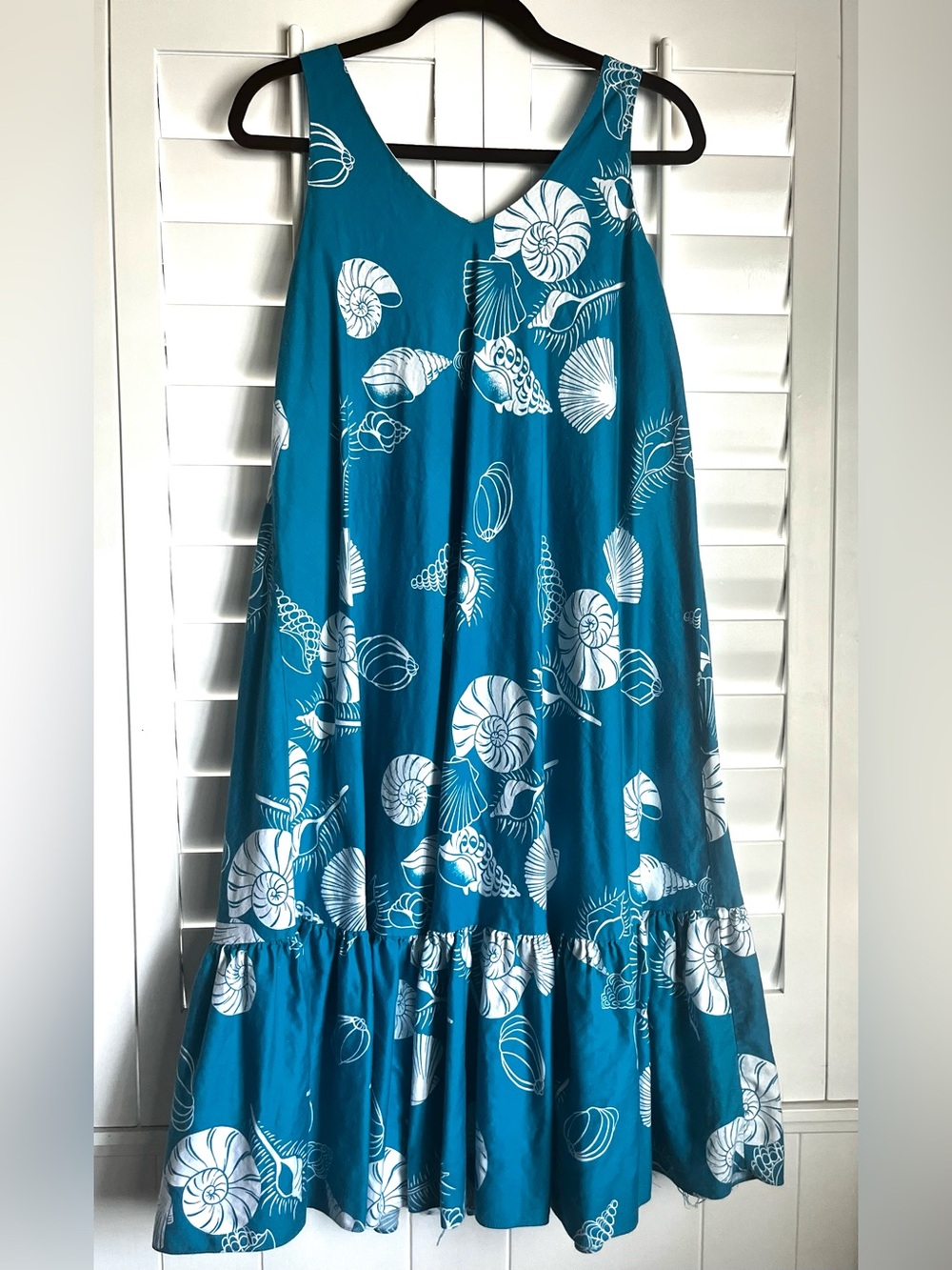 Teal Shell-Print Maxi Skirt - Women L